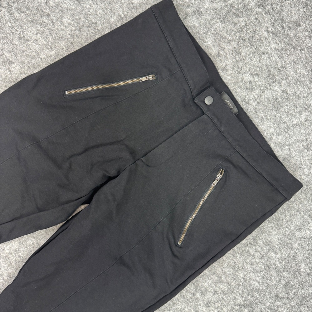 J.Crew Any Day Pant Black Moto Zip Pocket Skinny Leg Trousers B4026 Womens‎ 12T